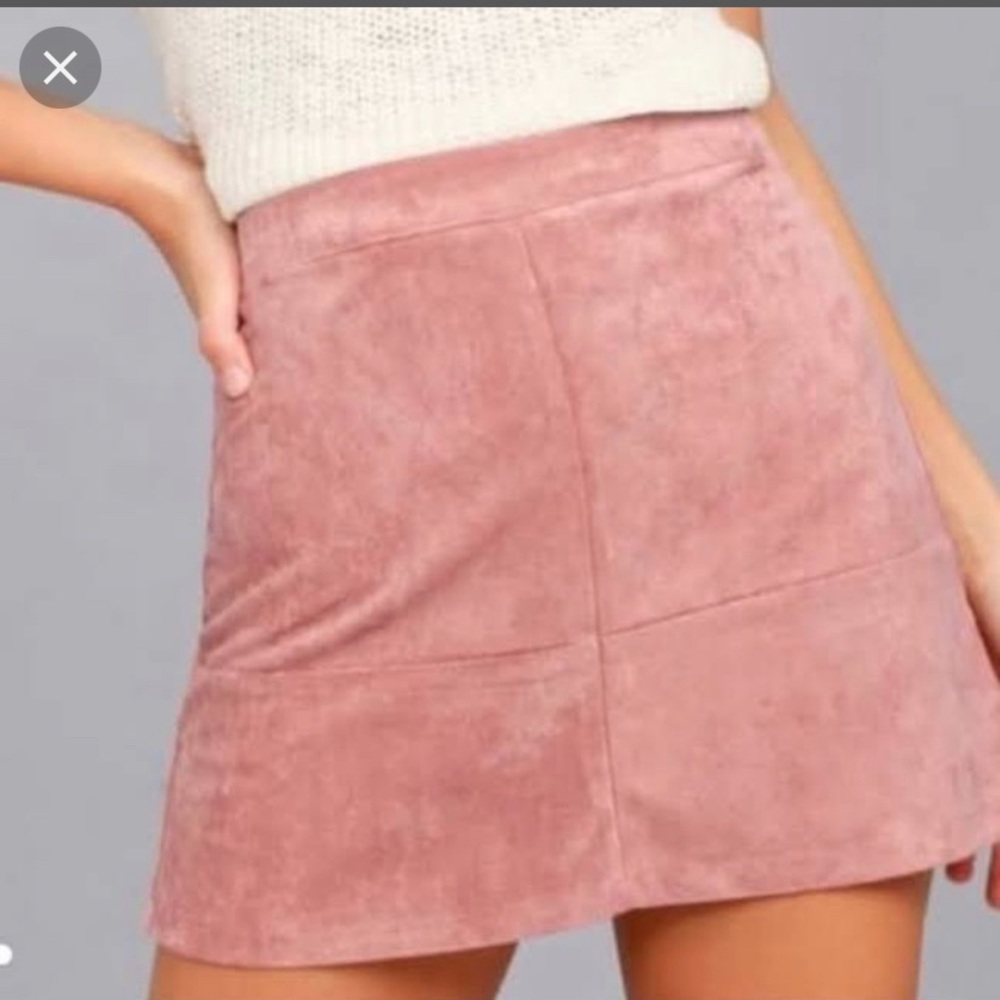 Lulus Dusty Rose  Suede Mini Skirt Medium